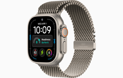 Apple Ultra 4 Natural Titanium+ Titanium Milanese Loop Natural 49 mm