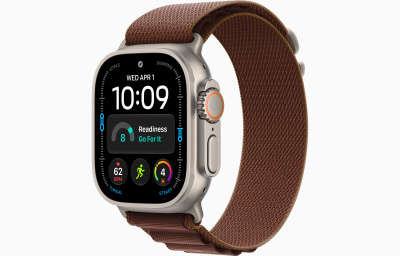 Apple Ultra 4 Natural Titanium+ Alpine Loop Burgundy 49 mm