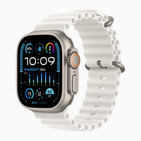 Apple Ultra 2 49 mm Natural Titanium with Ocean band white